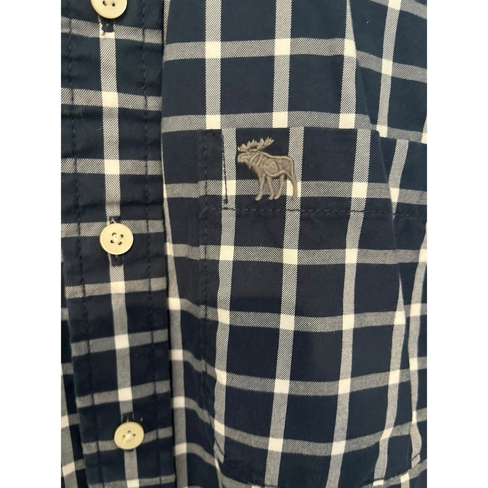 Abercrombie and Fitch shirt Large Mens Long Sleeve button front Y2K Preppy Blue - Picture 5 of 7